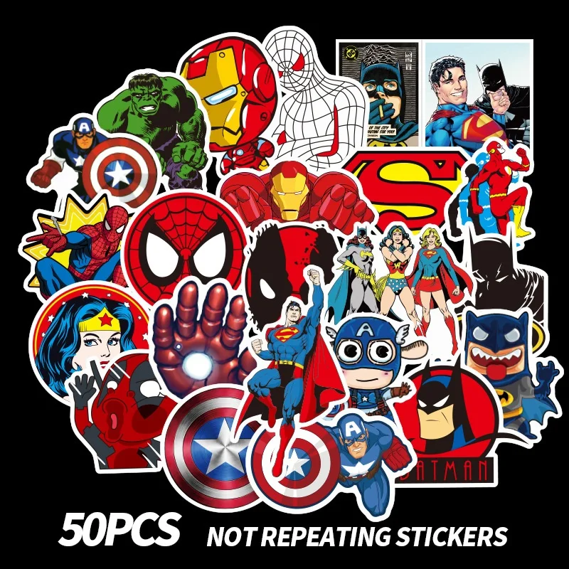 50 pcs Mixed Super Hero Stickers Funny Kids Toy Sticker for DIY Luggage Laptop Skateboard Motorcycle Phone Waterproof Sticker
50 pcs Mixed Super Hero Stickers Funny Kids Toy Sticker for DIY Luggage Laptop Skateboard Motorcycle Phone Waterproof Sticker