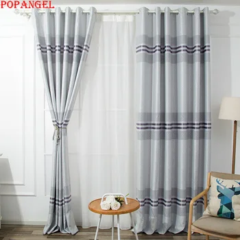 Popangel High Quality 100% Polyester Stripe Gray Thermal Insulated Blackout Living Room Window Curtain Simple Modern Curtains
Popangel High Quality 100% Polyester Stripe Gray Thermal Insulated Blackout Living Room Window Curtain Simple Modern Curtains