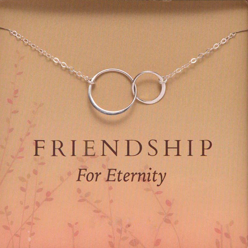 Friendship For Eternity Double Circle Pendant Necklace Two Interlocking Silver Chain BFF Lariat Necklace Gift For Best Friend
Friendship For Eternity Double Circle Pendant Necklace Two Interlocking Silver Chain BFF Lariat Necklace Gift For Best Friend