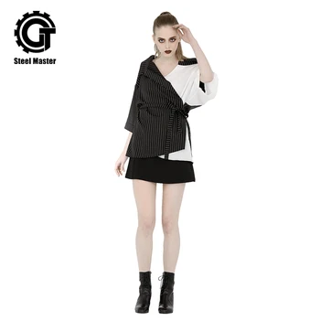 2019 Spring Gothic Harajuku Style Loose Shirt Women's Shirt Retro Hong Kong-style Long-sleeved Irregular Strapless Shirt
2019 Spring Gothic Harajuku Style Loose Shirt Women's Shirt Retro Hong Kong-style Long-sleeved Irregular Strapless Shirt