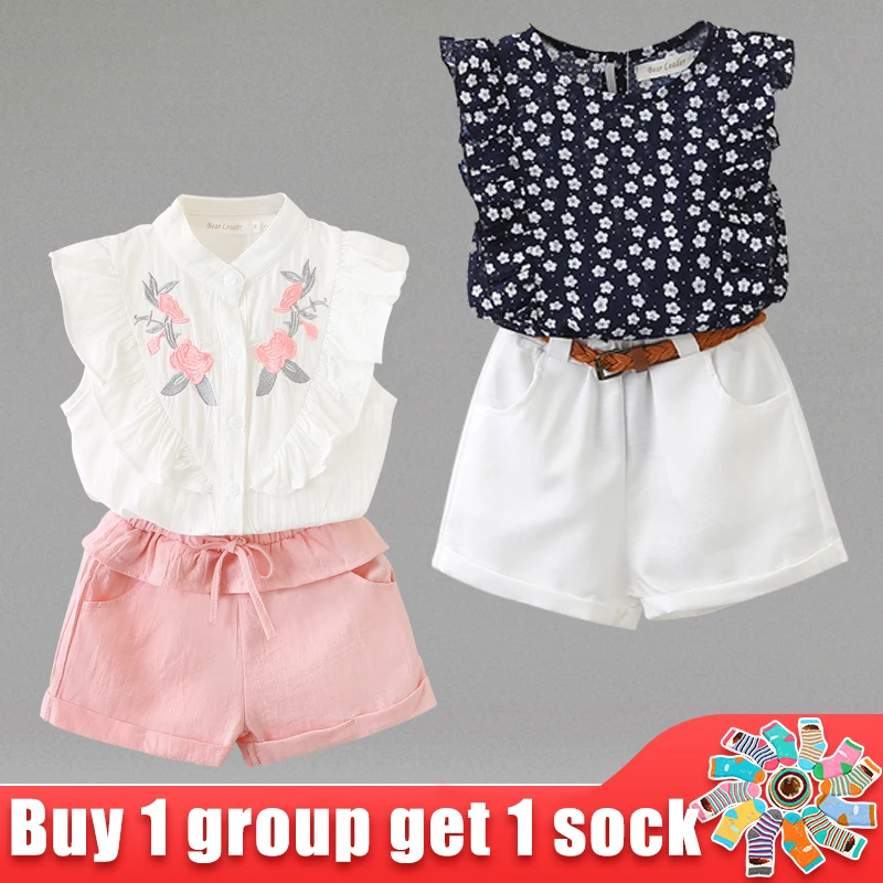 Children Clothes Cute Pattern Bow Suits Summer Kids Embroidery Sleeveless Floral Pattern Clothes Pants 2PCS Baby Girls Sets
Children Clothes Cute Pattern Bow Suits Summer Kids Embroidery Sleeveless Floral Pattern Clothes Pants 2PCS Baby Girls Sets