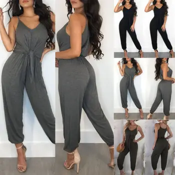 Women Summer Jumpsuit Sleeveless Clubwear Slim V-Neck Pant Summer Outfits
Women Summer Jumpsuit Sleeveless Clubwear Slim V-Neck Pant Summer Outfits