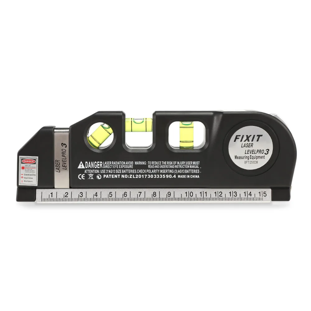 Level Pro3 Multipurpose Level Laser Horizon Vertical Ruler 8FT 250CM Button Cell Battery Powered Standard Metric Calipers
Level Pro3 Multipurpose Level Laser Horizon Vertical Ruler 8FT 250CM Button Cell Battery Powered Standard Metric Calipers