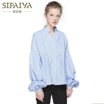 Chemise Femme 2017 SIPAIYA Brand Autumn New Korean Style Casual Loose Blouse Shirt Female Lantern Sleeve Striped Shirt 3819
Chemise Femme 2017 SIPAIYA Brand Autumn New Korean Style Casual Loose Blouse Shirt Female Lantern Sleeve Striped Shirt 3819