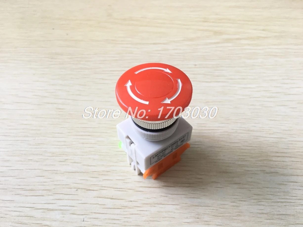 2pcs Panel Mounting DPST Latching Red Push Button Switch LAY37 Ui 660V Ith 10A