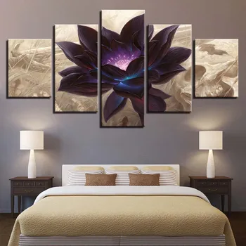 Modern Canvas HD Printed Poster Framework Bebroom Decor 5 Pieces Black Lotus Paintings Modular Wall Art Abstract Flower Pictures
Modern Canvas HD Printed Poster Framework Bebroom Decor 5 Pieces Black Lotus Paintings Modular Wall Art Abstract Flower Pictures