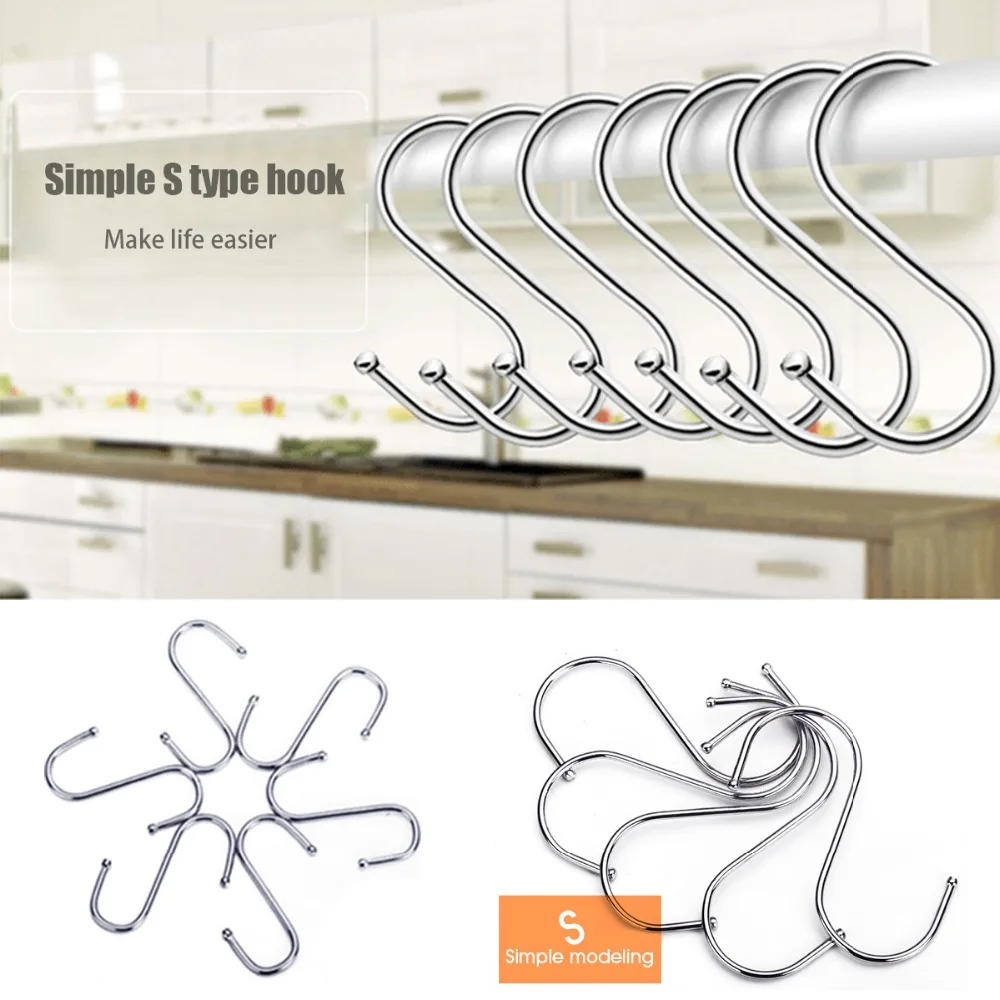 10 Pcs Stainless Steel Round S Shaped Hook Decorative Rust Proof Metal Hangers
10 Pcs Stainless Steel Round S Shaped Hook Decorative Rust Proof Metal Hangers