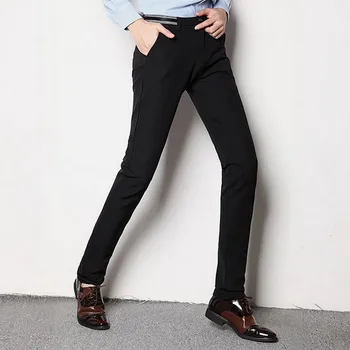 Black Elegant Men Slim Fit Suit Pants Office Straight All-Match Dress Pants Leisure Plus Size Pantalon Homme 
Black Elegant Men Slim Fit Suit Pants Office Straight All-Match Dress Pants Leisure Plus Size Pantalon Homme
