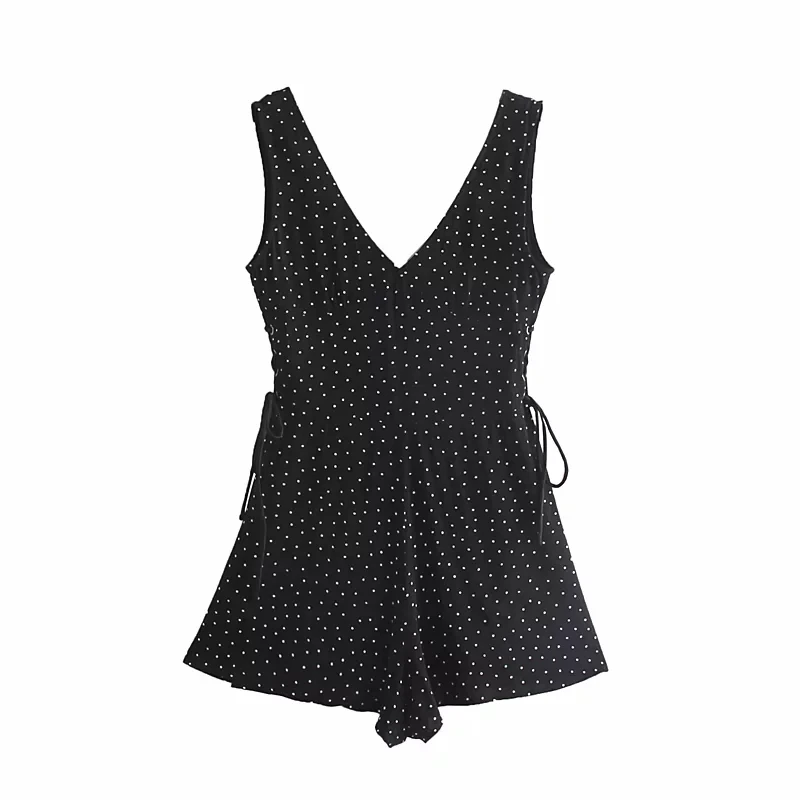 Women V Neck Sleeveless Tie Rope Bow Dot Printing Conjoined Shorts 2019 Summer Female Vest Jumpsuits P1229
Women V Neck Sleeveless Tie Rope Bow Dot Printing Conjoined Shorts 2019 Summer Female Vest Jumpsuits P1229
