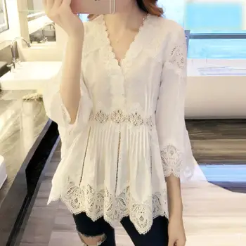 Womens White Hollow Lolita V-Neck Flouncing Lace Hollow Shirt Blouses Top Casual
Womens White Hollow Lolita V-Neck Flouncing Lace Hollow Shirt Blouses Top Casual