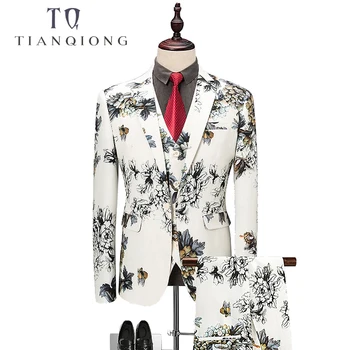 TIAN QIONG Men Wedding Suits 2018 Ivory Printed Suit Latest Coat Pant Designs Mens Stage Wear Costume Homme Mariage Clothing
TIAN QIONG Men Wedding Suits 2018 Ivory Printed Suit Latest Coat Pant Designs Mens Stage Wear Costume Homme Mariage Clothing