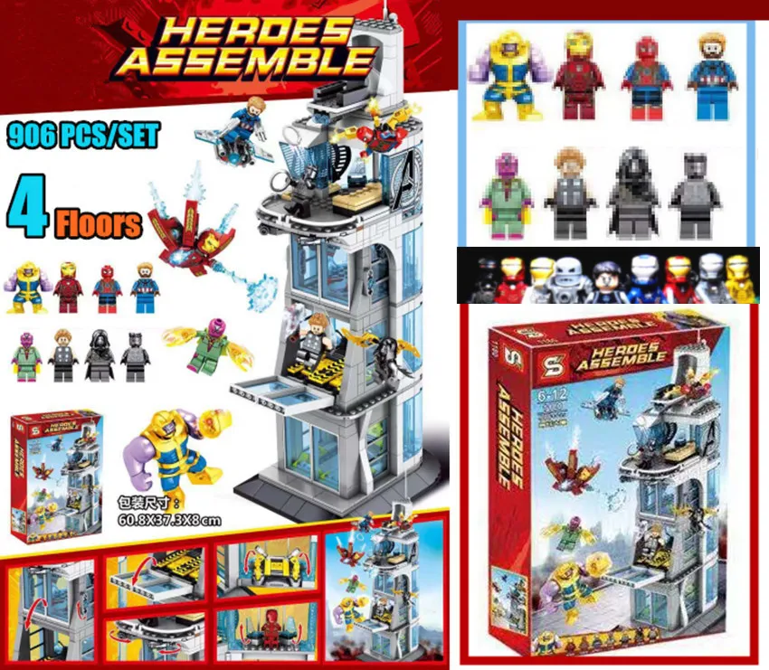 New SuperHeroes Ironman Thanos fit legoings Avengers Tower infinity war figures marvel Building Block Bricks Boy Kid Gift Toy
New SuperHeroes Ironman Thanos fit legoings Avengers Tower infinity war figures marvel Building Block Bricks Boy Kid Gift Toy