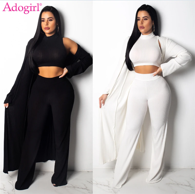 Adogirl Women Ribbed 3 Piece Set Turtleneck Sleeveless Crop Top + Wide Leg Pants + Full Sleeve Extra Long Cardigan Coat Outfits
Adogirl Women Ribbed 3 Piece Set Turtleneck Sleeveless Crop Top + Wide Leg Pants + Full Sleeve Extra Long Cardigan Coat Outfits