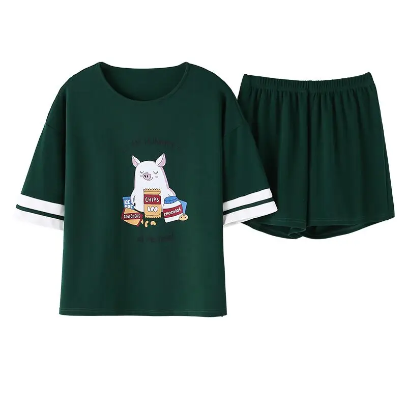 Cute Cartoon 100% Cotton Pyjamas Women Short Sleeves Shorts Suit Summer Ladies Pajama Sets Sleepwear Women Homewear
Cute Cartoon 100% Cotton Pyjamas Women Short Sleeves Shorts Suit Summer Ladies Pajama Sets Sleepwear Women Homewear