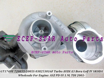 Turbo GT1749V 720855 720855-5005S 038253016F Turbocharger For AUDI A3 For Volkswagen VW Bora Golf IV ASZ PD UI 1.9L TDI 1.9TDI
Turbo GT1749V 720855 720855-5005S 038253016F Turbocharger For AUDI A3 For Volkswagen VW Bora Golf IV ASZ PD UI 1.9L TDI 1.9TDI