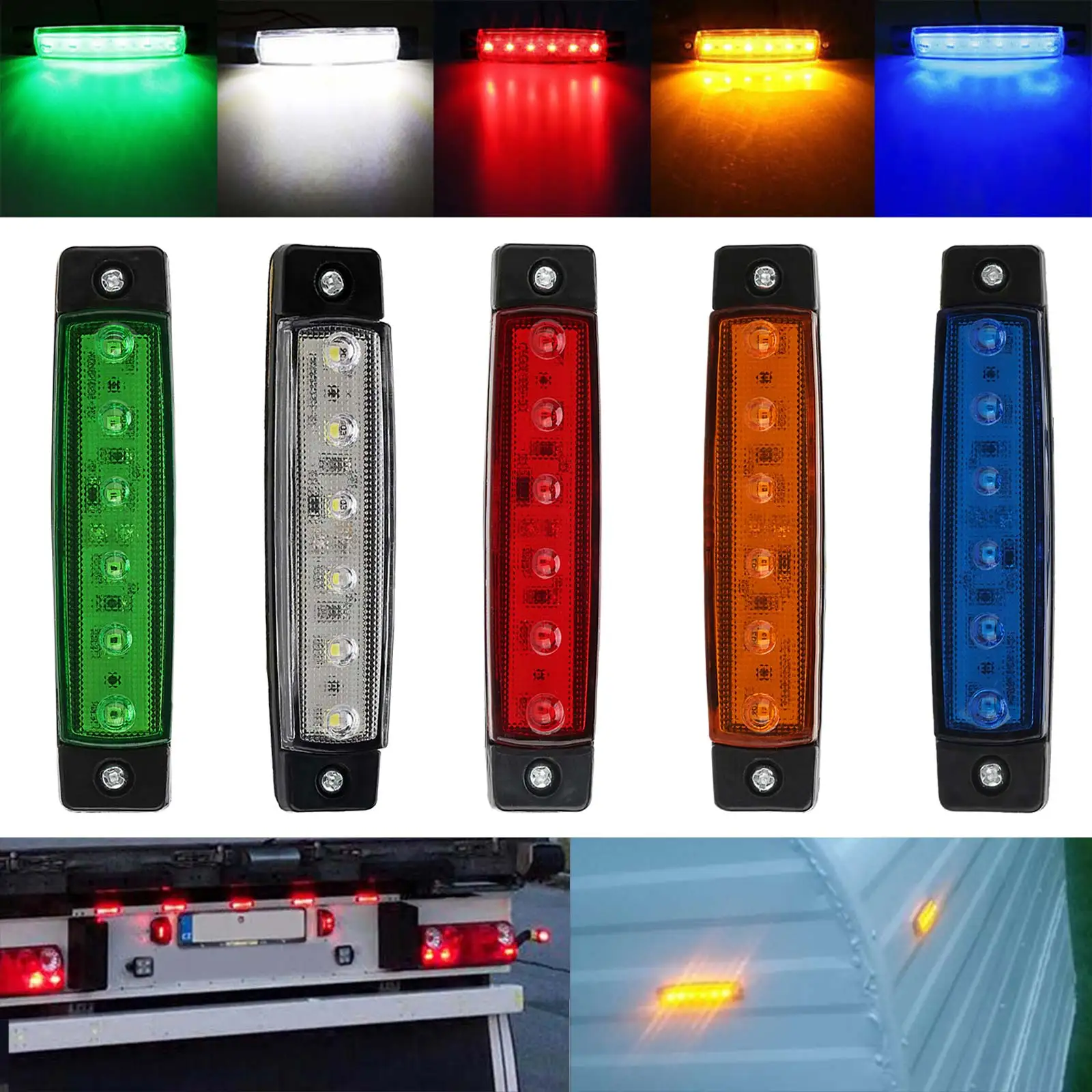Car External Lights DC LED 24V 6 SMD LED Auto Car Bus Truck Lorry Side Marker Indicator low Led Trailer Light Rear Side Lamp
Car External Lights DC LED 24V 6 SMD LED Auto Car Bus Truck Lorry Side Marker Indicator low Led Trailer Light Rear Side Lamp