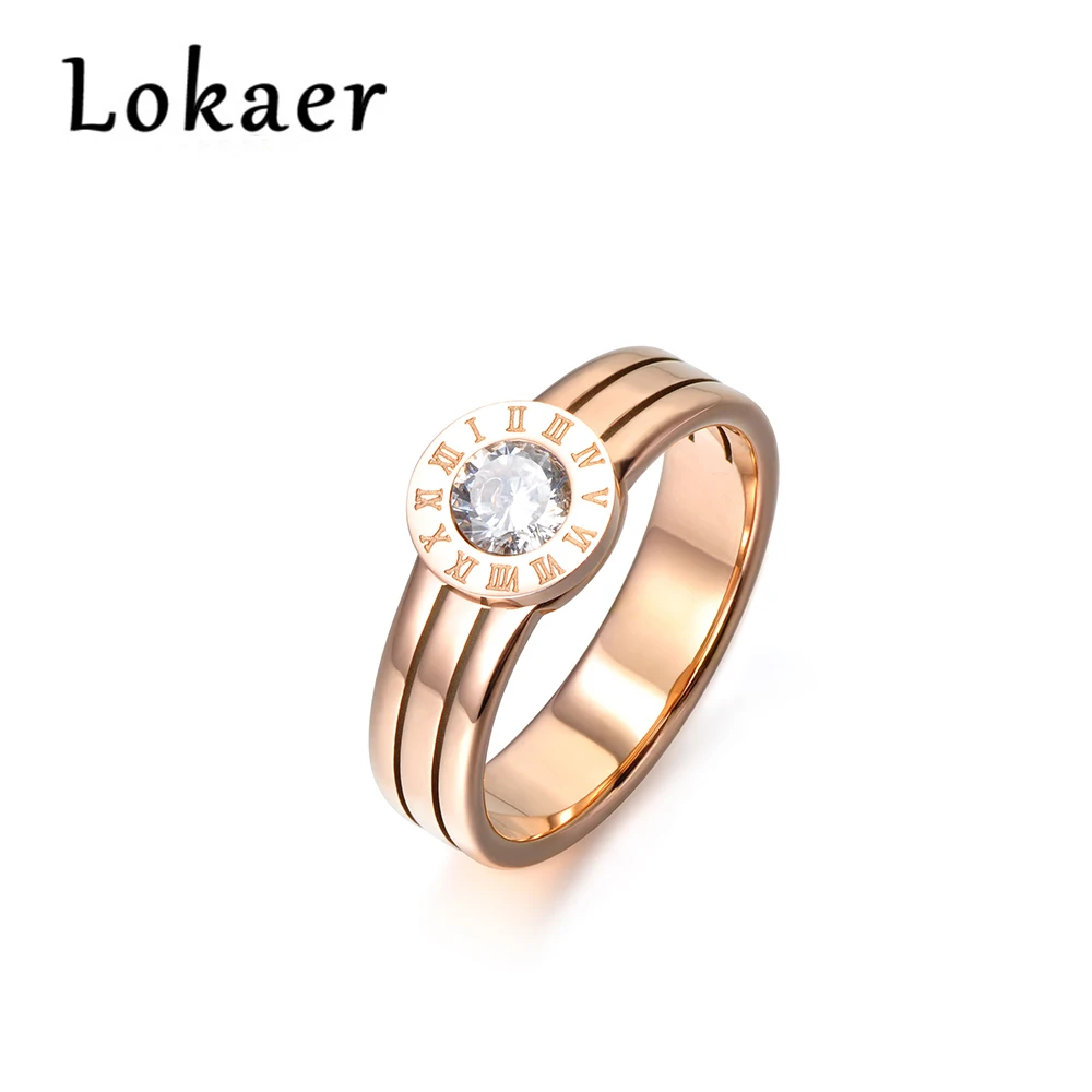 Lokaer Classic Roman Numerals Pattern Single Round Shape Austrian Crystal Stylish Titanium Steel Anniversary Wedding Women Rings
Lokaer Classic Roman Numerals Pattern Single Round Shape Austrian Crystal Stylish Titanium Steel Anniversary Wedding Women Rings