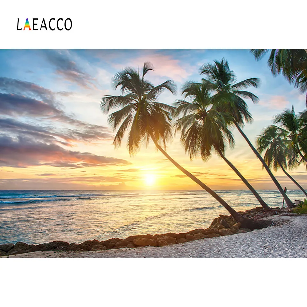 Laeacco Summer Seaside Beach Sunrise Palm Tree Scenic Photography Backgrounds Customized Photographic Backdrops For Photo Studio
Laeacco Summer Seaside Beach Sunrise Palm Tree Scenic Photography Backgrounds Customized Photographic Backdrops For Photo Studio