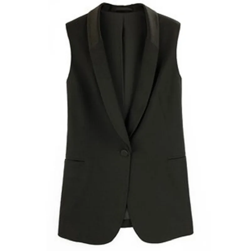 New Womens Vests Black Autumn Outerwear Runway Satin Fabric Vest Ladies Sleeveless Jackets Basic Female Slim One Button Coats
New Womens Vests Black Autumn Outerwear Runway Satin Fabric Vest Ladies Sleeveless Jackets Basic Female Slim One Button Coats