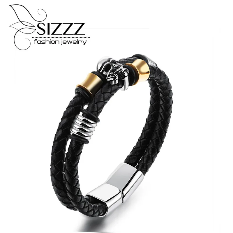SIZZZ 21cm Long 12mm Wide Europe and the United States domineering skeleton scalp braided bracelet for men
SIZZZ 21cm Long 12mm Wide Europe and the United States domineering skeleton scalp braided bracelet for men