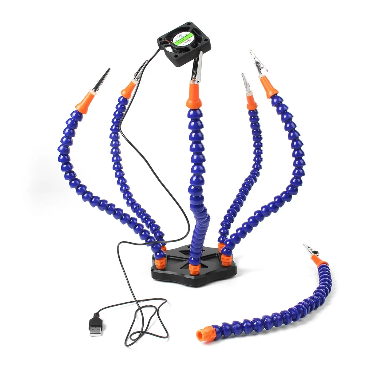 1pcs Flexible Third Hand Six Arm Soldering Station Tool With USB Fans For FPV RC602 
1pcs Flexible Third Hand Six Arm Soldering Station Tool With USB Fans For FPV RC602