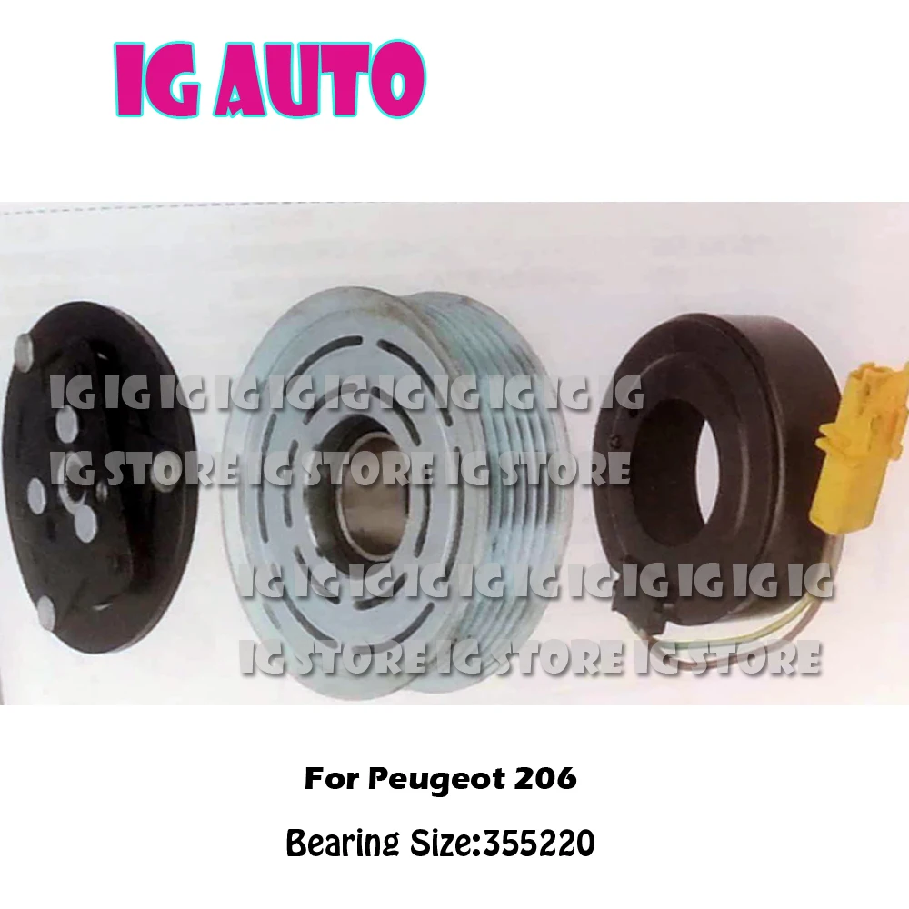 Brand New Car 6V12 Auto AC Compressor AC Clutch Pulley For Car Peugeot 206 Bearing Size 355220 Volt 12V
Brand New Car 6V12 Auto AC Compressor AC Clutch Pulley For Car Peugeot 206 Bearing Size 355220 Volt 12V