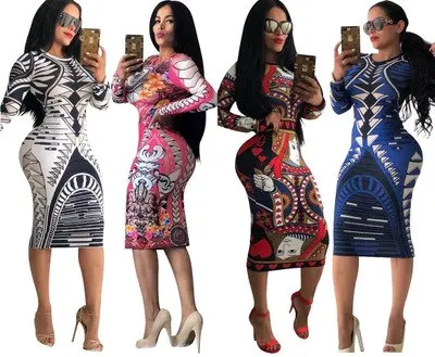 2018 African Dashiki Autumn and winter new print Large Elastic Design Long Sleeve sexy nightclub dress Suit For Lady
2018 African Dashiki Autumn and winter new print Large Elastic Design Long Sleeve sexy nightclub dress Suit For Lady