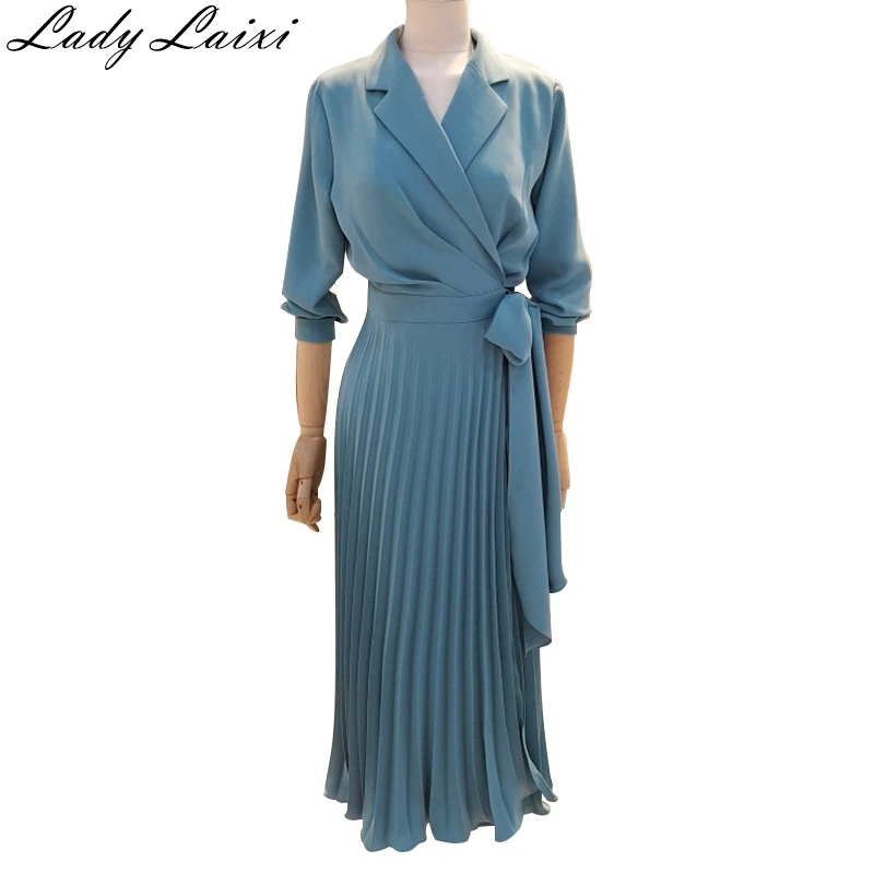 2019 Autumn Runway desigher dress New Women Clothing Korean Style Women Pleated Dress Temperament Solid Color Dress Female
2019 Autumn Runway desigher dress New Women Clothing Korean Style Women Pleated Dress Temperament Solid Color Dress Female