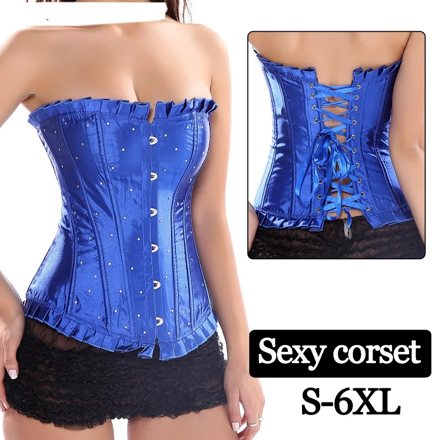 Womens Waist Cincher Corsets Black Satin Sexy Strong Boned Corset Top Lace Up Bustier plus size 6XL 5XL 4XL
Womens Waist Cincher Corsets Black Satin Sexy Strong Boned Corset Top Lace Up Bustier plus size 6XL 5XL 4XL