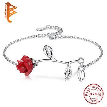 BELAWANG 2019 New Fashion 925 Sterling Silver Red Rose Flower Charm Bracelets for Women Christmas & Mother's Day Jewelry Gift
BELAWANG 2019 New Fashion 925 Sterling Silver Red Rose Flower Charm Bracelets for Women Christmas & Mother's Day Jewelry Gift