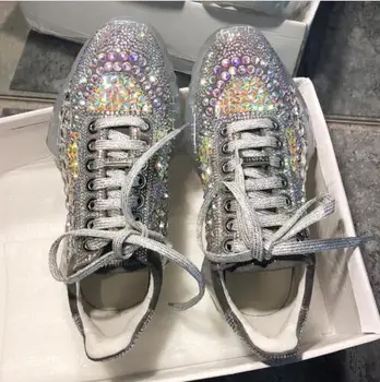 2019 Newest Platform Sneakers Bling Crystal Rhinestone Women Casual Shoes Chunky Thick Clear Heel Tennis Feminino Star Shoes
2019 Newest Platform Sneakers Bling Crystal Rhinestone Women Casual Shoes Chunky Thick Clear Heel Tennis Feminino Star Shoes