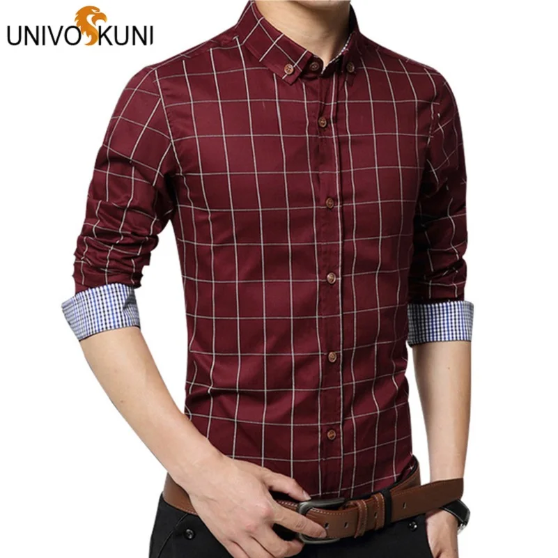UNIVOS KUNI Chemise Fashion 5xl New Long Sleeve Plaid Shirts Fashion Dress Men Shirt Slim Chemise Homme Grande Taille Q5145
UNIVOS KUNI Chemise Fashion 5xl New Long Sleeve Plaid Shirts Fashion Dress Men Shirt Slim Chemise Homme Grande Taille Q5145