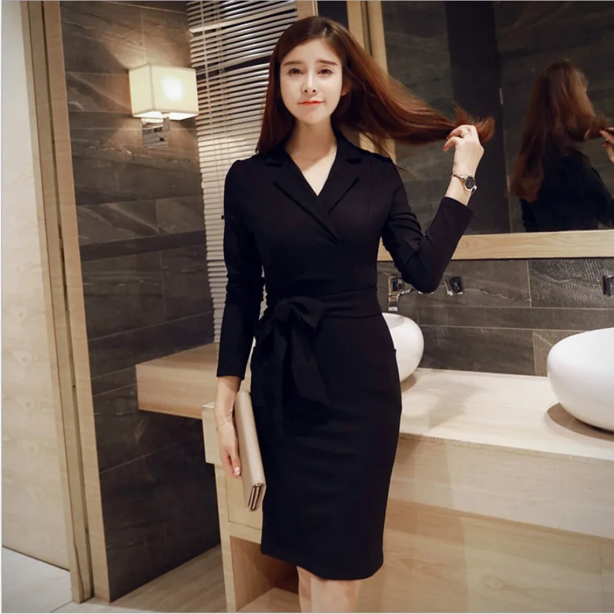 2019 Elegant Pencil Dress Women Autumn Full Sleeve Slim Midi Bodycon Dress with Bow Sash Korean Fashion Clothing
2019 Elegant Pencil Dress Women Autumn Full Sleeve Slim Midi Bodycon Dress with Bow Sash Korean Fashion Clothing