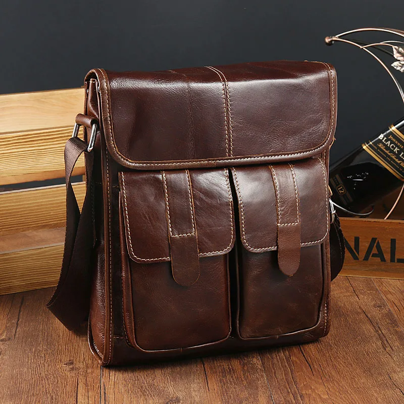 Work bag Oil Wax Cowhide Real Leather Men's Shoulder Bag Briefcases Cover Type Small Cover Satchel Men's Business Portfolio File
Work bag Oil Wax Cowhide Real Leather Men's Shoulder Bag Briefcases Cover Type Small Cover Satchel Men's Business Portfolio File