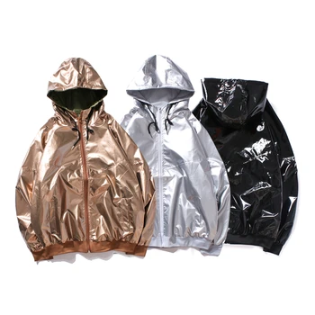 Fashion men women glossy hooded jacket Spring autumn hip hop Baseball coat Couple Night club stage jacket Male zipper outerwear
Fashion men women glossy hooded jacket Spring autumn hip hop Baseball coat Couple Night club stage jacket Male zipper outerwear