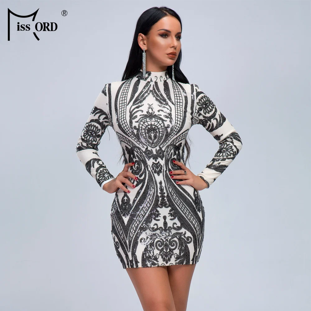 Missord 2019 Sexy High Neck Long Sleeve Bodaycon Dresses Female Sequin Elegant Party Lycra Dress FT18765
Missord 2019 Sexy High Neck Long Sleeve Bodaycon Dresses Female Sequin Elegant Party Lycra Dress FT18765