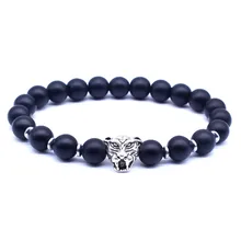 2019 New Design Tiger head Charm Bracelet Men Black Stone 8mm beads Bracelet with Spacer beads Fashion Jewelry Armband Heren
2019 New Design Tiger head Charm Bracelet Men Black Stone 8mm beads Bracelet with Spacer beads Fashion Jewelry Armband Heren