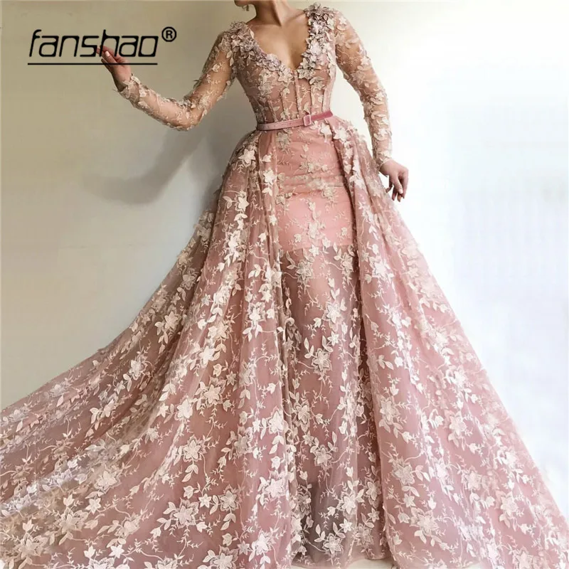 Dark Pink Muslim Evening Dresses Deep-V Quality Lace Beads Detachable Train Illusion Dubai Saudi Arabic Evening Gown Prom Dress
Dark Pink Muslim Evening Dresses Deep-V Quality Lace Beads Detachable Train Illusion Dubai Saudi Arabic Evening Gown Prom Dress