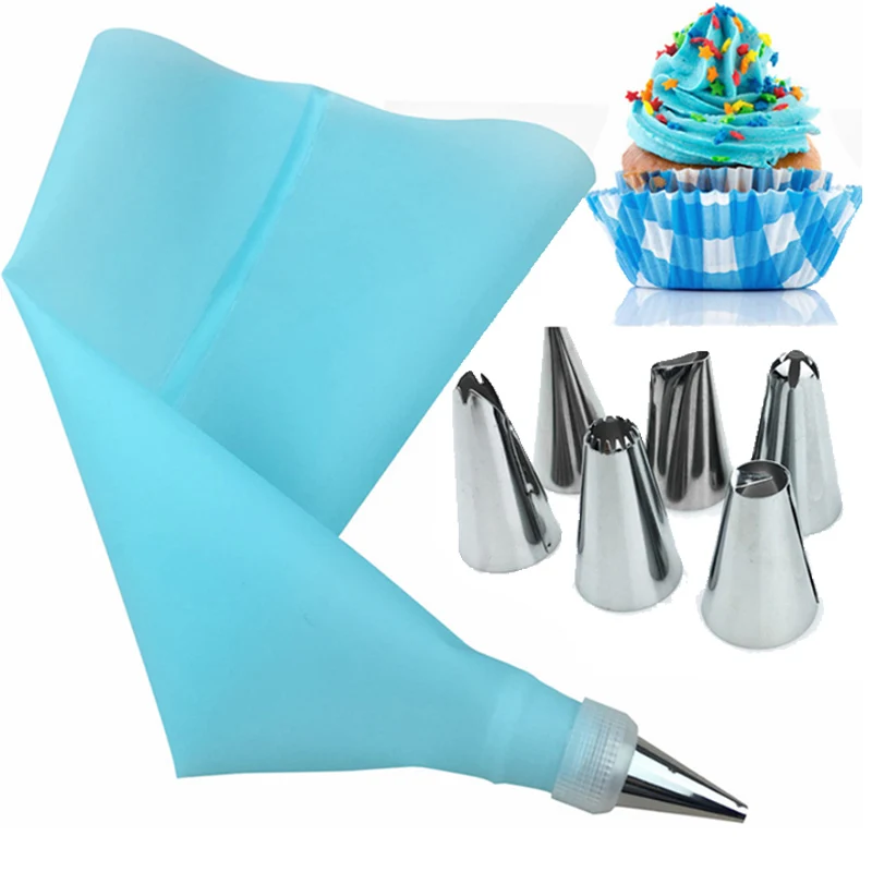 8 PCS/Set Household Silicone Kitchen Accessories Icing Piping Cream Pastry Bag 6 Stainless Steel Nozzle Set DIY cake tools
8 PCS/Set Household Silicone Kitchen Accessories Icing Piping Cream Pastry Bag 6 Stainless Steel Nozzle Set DIY cake tools