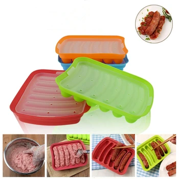 6-Groove DIY Sausage Making Mold Silicone Burger Hot Dog Handmade Mould Patty Makers Microwave Oven Safe New Kitchen Tools
6-Groove DIY Sausage Making Mold Silicone Burger Hot Dog Handmade Mould Patty Makers Microwave Oven Safe New Kitchen Tools