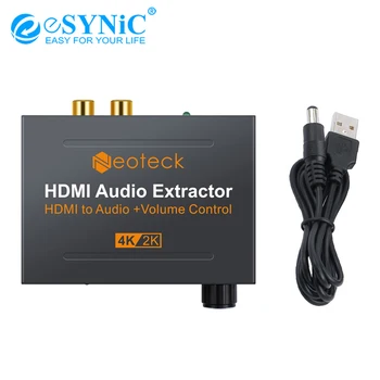eSYNiC 4Kx2K HDMI Audio Extractor With USB Power Cable SPDIF + RCA 3.5mm + R/L Analog Audio Output Converter Adapter Extractor
eSYNiC 4Kx2K HDMI Audio Extractor With USB Power Cable SPDIF + RCA 3.5mm + R/L Analog Audio Output Converter Adapter Extractor