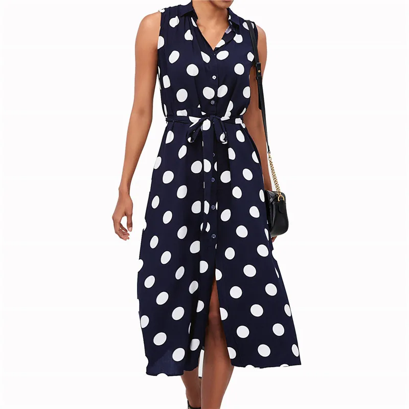Summer Chiffon Sleeveless Dresses Office plaid Polka Dot Vintage Women Dress 2019 Spring Casual Knee length Dress Female NS8980
Summer Chiffon Sleeveless Dresses Office plaid Polka Dot Vintage Women Dress 2019 Spring Casual Knee length Dress Female NS8980