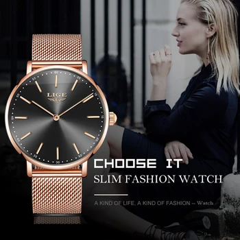 LIGE Women Fashion Rose Gold Quartz Watch Lady Mesh Belt Watchband High Quality Casual Waterproof Wristwatch Gift for Wife 2019
LIGE Women Fashion Rose Gold Quartz Watch Lady Mesh Belt Watchband High Quality Casual Waterproof Wristwatch Gift for Wife 2019