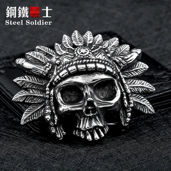 

steel soldier drop shipping & WholesaleStainless Steel punk skull belt buckle fashion men accessories jewelry
