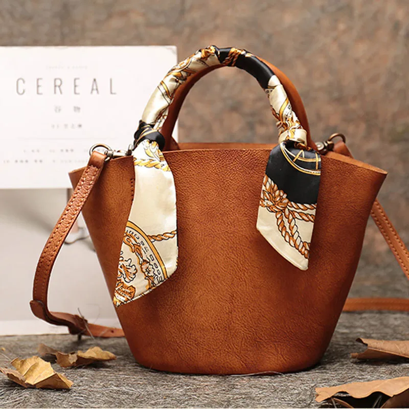 New 2018 Vintage Genuine Leather women Bucket Simple Retro design small handbag scraf mini Lady Tote Shoulder Crossbody Bags
New 2018 Vintage Genuine Leather women Bucket Simple Retro design small handbag scraf mini Lady Tote Shoulder Crossbody Bags