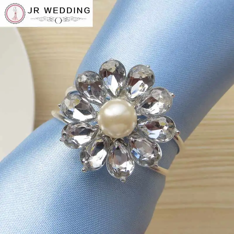 100pcs Free Shipping Silver Pearl Napkin Ring Crystal Flower Napkin Rings For Weddings Decoration
100pcs Free Shipping Silver Pearl Napkin Ring Crystal Flower Napkin Rings For Weddings Decoration