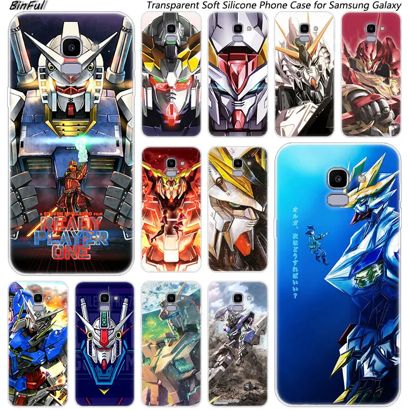 Хит продаж мягкий силиконовый чехол для телефона в стиле аниме Gundam Samsung Galaxy J8 J6 J4