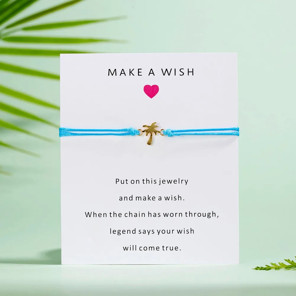 Rinhoo 11*9cm Make A Wish Paper Card 5 Colors Rope Chain Coconut Tree Pendant Bracelet Accessories Gift For Women
Rinhoo 11*9cm Make A Wish Paper Card 5 Colors Rope Chain Coconut Tree Pendant Bracelet Accessories Gift For Women