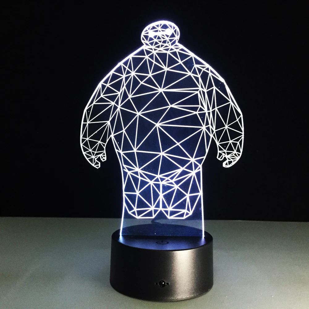 Big Hero Baymax 3D LED Night Light USB 7 Colors Changeable Mood Lamp Bedroom Table Lamp Kids Friends Family Novelty Gifts 
Big Hero Baymax 3D LED Night Light USB 7 Colors Changeable Mood Lamp Bedroom Table Lamp Kids Friends Family Novelty Gifts