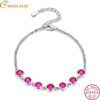 BONLAVIE 7pcs Created Red Ruby Real 925 Sterling Silver Charm Bracelets for Women Fashion Round Bracelet Wedding Party Jewelry
BONLAVIE 7pcs Created Red Ruby Real 925 Sterling Silver Charm Bracelets for Women Fashion Round Bracelet Wedding Party Jewelry